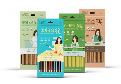 筷子包装，百货包装，插画设计